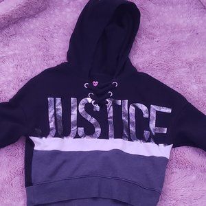 A justice hooded sweatshirt